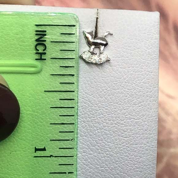 Sterling Silver 925 Cat π Stud Earrings - Picture 5 of 6